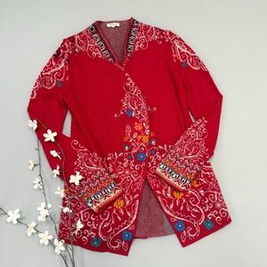 IVKO Merino Wool Jacquard Sweater Jacket – “Andalusia Pattern” EU 38 (US 8), M